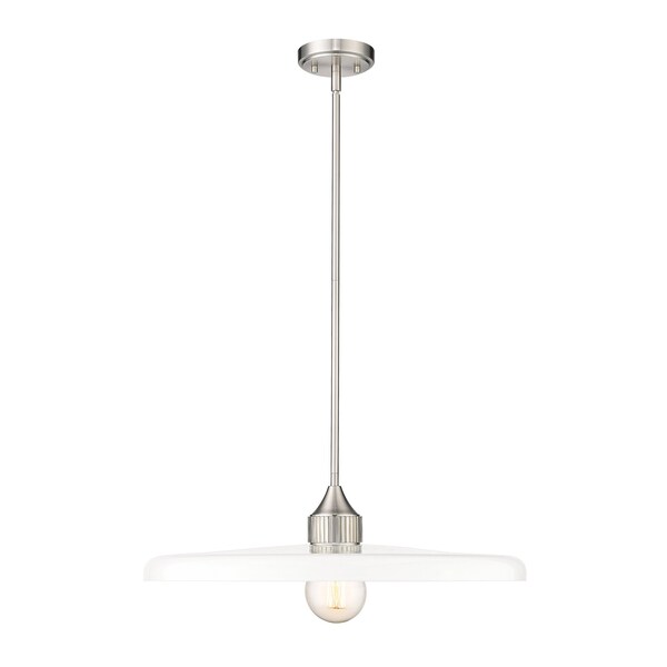 Z-Lite Paloma Pendant, 1-Light, 24 In.W x 6.75 In.H, Brushed Nickel/Gloss Opal 820P24-BN - main